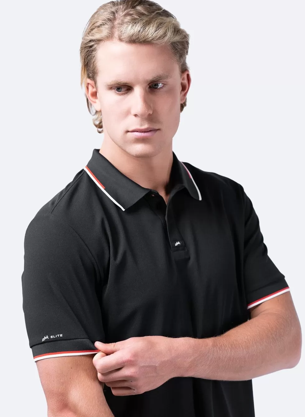 Cheap Mens Elite Polo - Black Men Sun Protection Tops