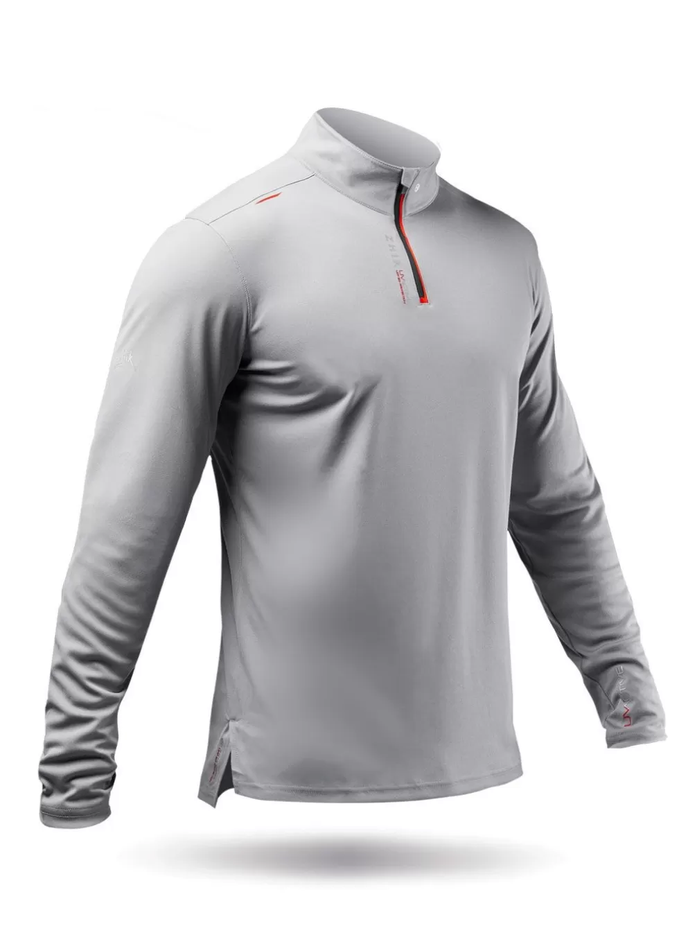 Discount Mens Uvactive High Collar 1/4 Zip Top - Grey Men Wicking Uv Tops