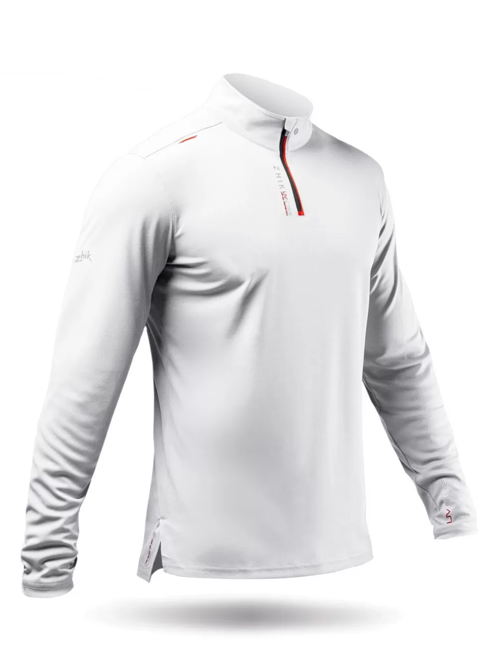 Cheap Mens Uvactive High Collar 1/4 Zip Top - White Men Wicking Uv Tops