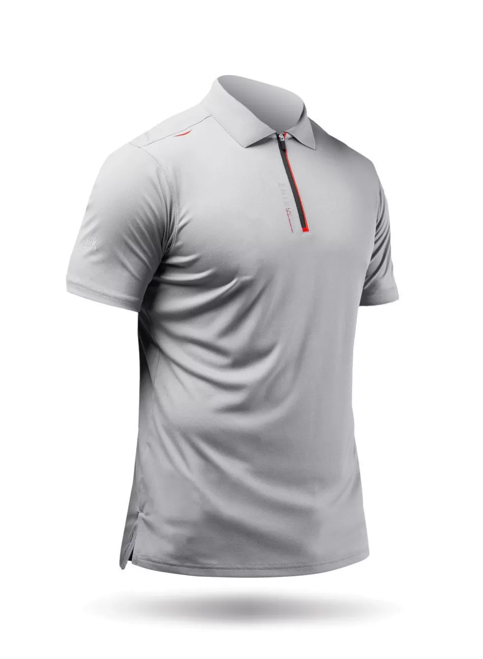 Clearance Mens Uvactive Zip Sports Polo - Grey Men Wicking Uv Tops