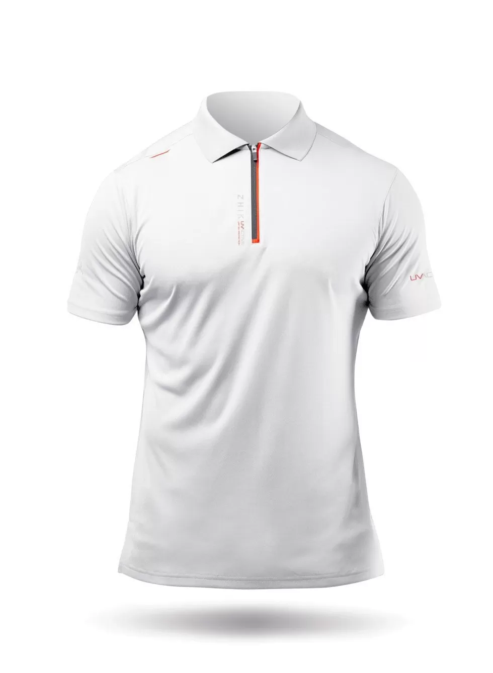 Shop Mens Uvactive Zip Sports Polo - White Men Wicking Uv Tops