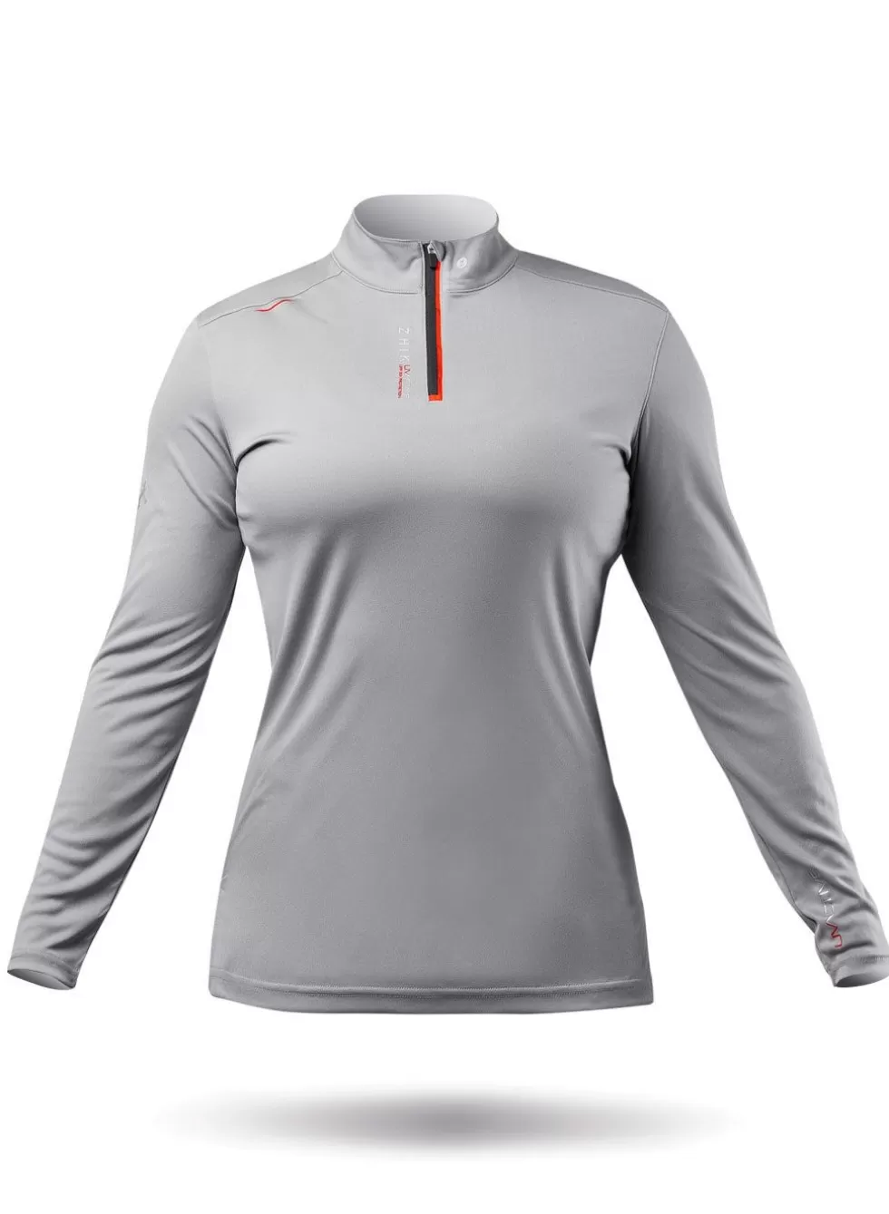 Clearance Womens Uvactive High Collar 1/4 Zip Top - Grey Women Sun Protection Tops