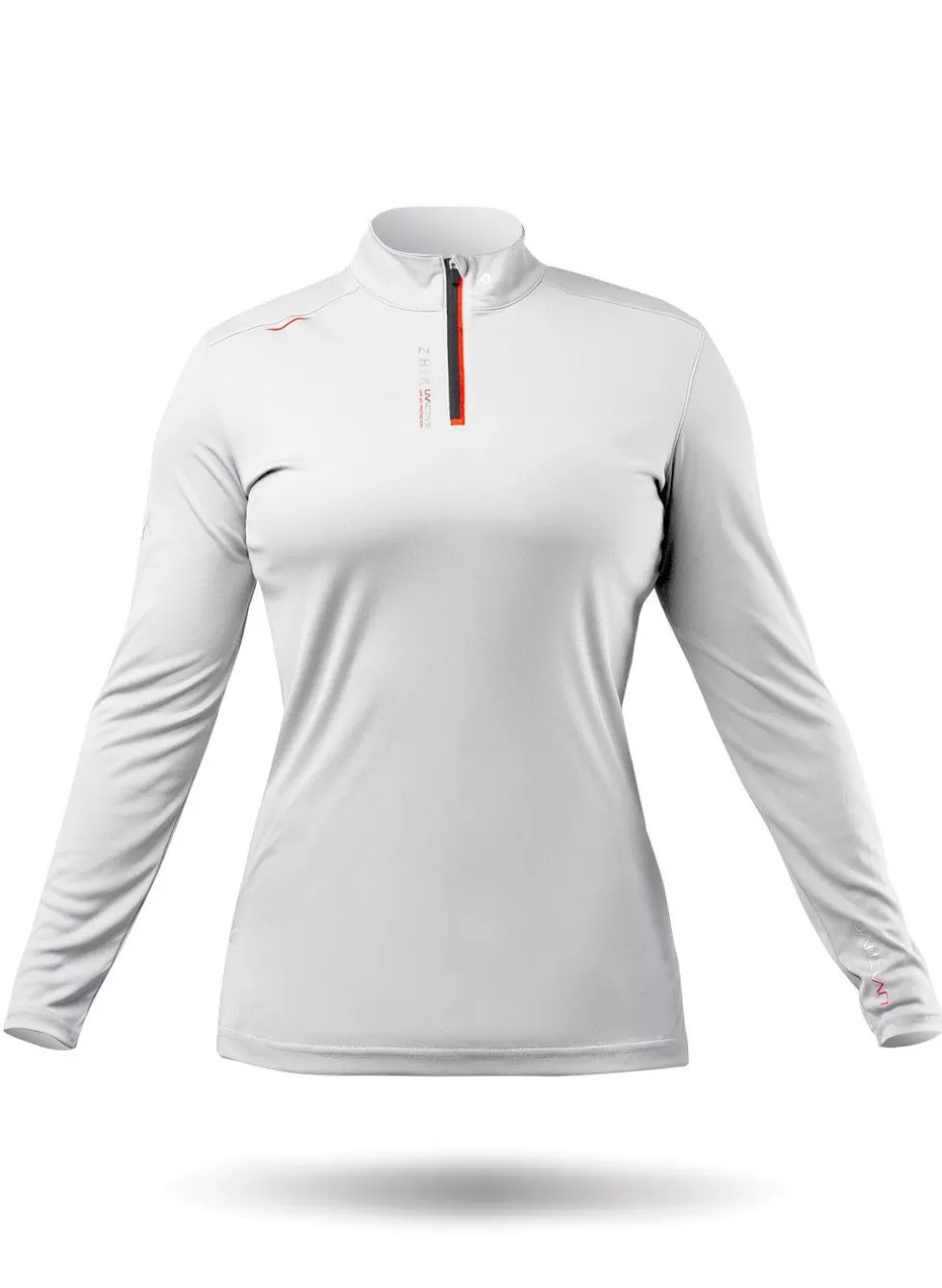 Store Womens Uvactive High Collar 1/4 Zip Top - White Women Wicking Uv Tops