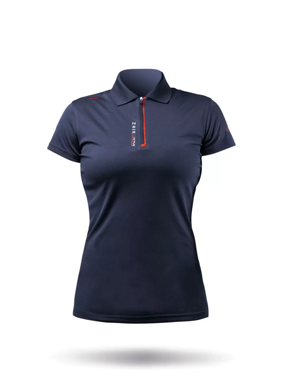 Clearance Womens Uvactive Zip Sports Polo - Navy Women Sun Protection Tops