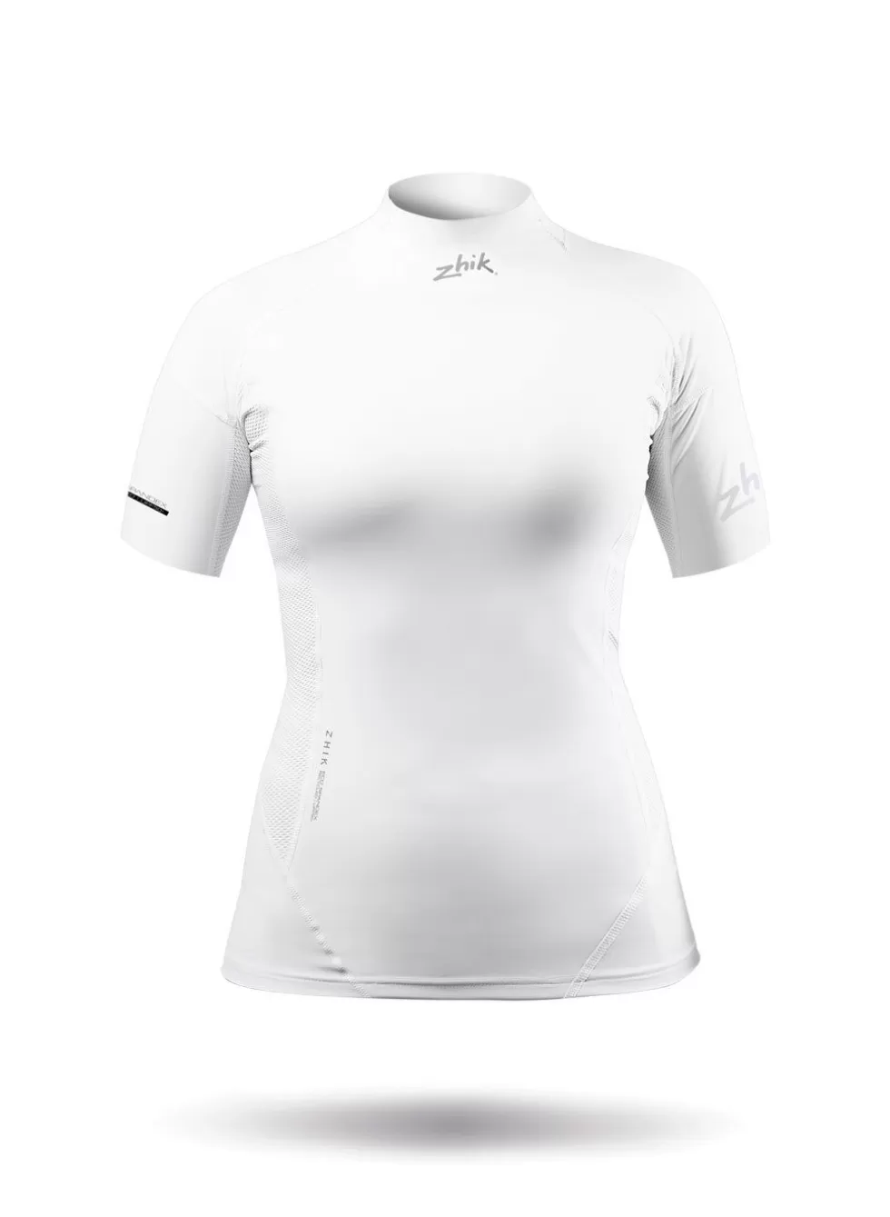 Sale Womens White Eco Spandex Short Sleeve Top Women Sun Protection Tops